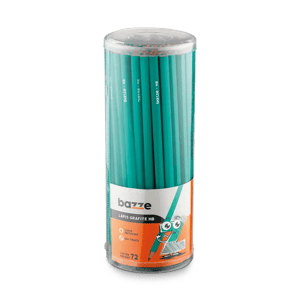 LAPIS GRAFITE HB  COM BORRACHA VERDE  - BAZZE CONTE 72 UNIDADES 🖍      