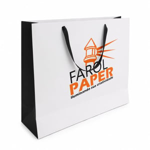 SACOLA GRANDE HORIZONTAL  400- 350- 130mm PAPEL OFFSET. 150g  / KRAFT 150g 400X350X130 mm 4x0  ilhós, alça e reforço 