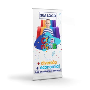 Banner Roll Up Lona Front Light 410g 80X204cm 4x0 - Somente frente   Base roll up