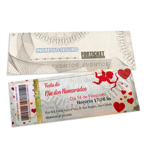 Ingresso de segurança Papel moeda 90g 15x5,5cm 4x0 - Somente frente   Holografia de segurança