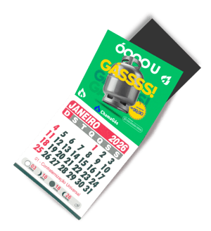 Imã de Geladeira c/ Calendário Couchê 250g 4,5x5,0cm 4/0 (colorido só frente)  Manta total + calendário O Prazo de produção começa a contar a partir da aprovação da arte.