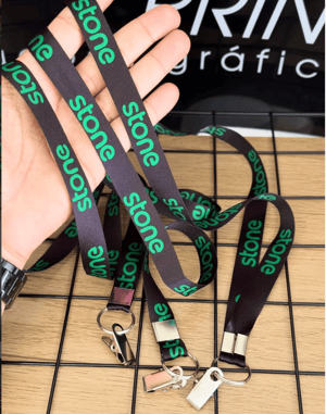 Cordão Personalizado 15mm ou 20mm com argola e jacaré