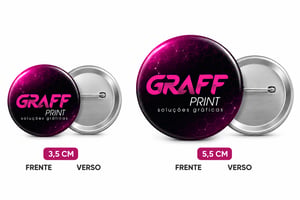BOTONS PERSONALIZADOS PLÁSTICO,METAL, ALFINETE 5,5 CM OU 3,8CM  PLÁSTICO E METAL  
