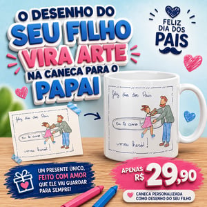 Caneca personalizada com a arte do seu filho CERÂMICA 4X4    