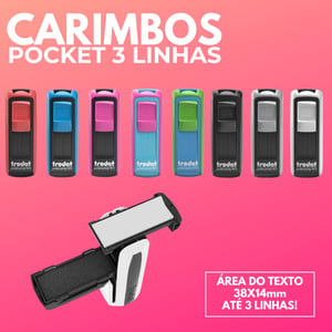 CARIMBO POCKET DE BOLSO 3,4X1,4CM      