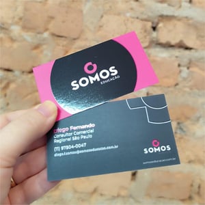 Cartão de Visitas Laminado com Verniz Localizado