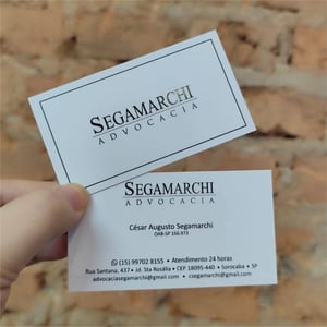 Cartão de Visitas Laminado com Verniz Localizado Couchê 300g 9x5cm  Laminação Fosca, Verniz Localizado  