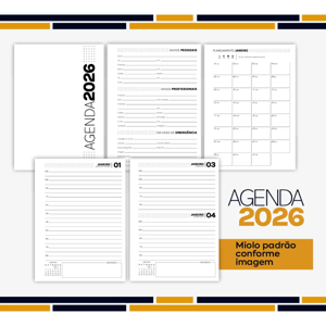 Agenda Diária Capa Dura Planejamento Datada
