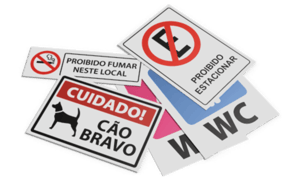 Placas de Identificação PVC  4X0   