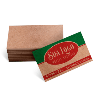 Cartão de Visita - Kraft (Frente) Papel Kraft 9x5 4x0 Kraft Corte Reto 