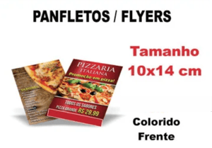 Panfleto 10x14 (Frente e Verso) Papel Couchê 90gr 10x14 4x4  Corte Reto 