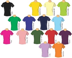 Camiseta Colorida 100% Poliéster     