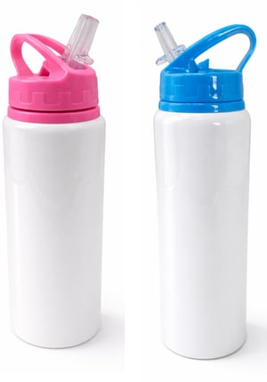 Garrafa Squeeze 600ml - Alumínio Branco Tampa Bico e Alça      