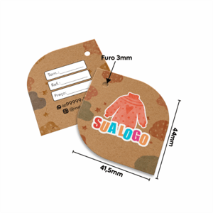 TAG MINI FOLHA 300G COM VERNIZ IMPRESSÃO FRENTE      