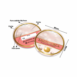 TAG MAX OVAL 300G COM VERNIZ IMPRESSÃO FRENTE      