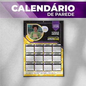 CALENDÁRIO DE PAREDE 20X27CM COM FURO      