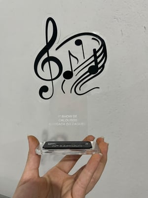 TROFÉU ACRÍLICO MUSICA 20CM      