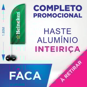 WIND PROMOCIONAL FACA (P) TECIDO TECNOSPORT 100% SINTÉTICO 1.85M X  0.65M DUPLA-FACE | IMPRESSÃO ULTRA-HD EPSON ESTRUTURA DE ALUMÍNIO INTEIRIÇA COSTURA OVERLOQUE EXTERNO BASE TITAN BLACK COM ALÇA