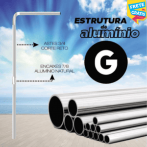HASTE WIND FULL (G) ESTRUTURA DESMONTÁVEL 2.70M X 0.65M COR NATURAL TUBOS DE ALUMÍNIO 3/4 EMBALAGEM FRETE GRÁTIS NAS COMPRAS ACIMA DE 100,00, CONSULTE AS REGIÕES.