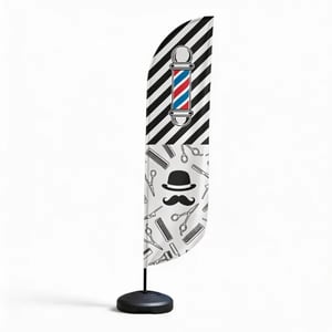 Wind Banner Completo com Haste de Fibra e Base G DUPLA-FACE 3.0M X 0.65M FACA | PENA | VELA | ÂNGULO / BASE TITAN BLACK TECNOSPORT ESTRUTURA DE FIBRA DESMONTÁVEL FRETE GRÁTIS NAS COMPRAS ACIMA DE 100,00, CONSULTE AS REGIÕES.