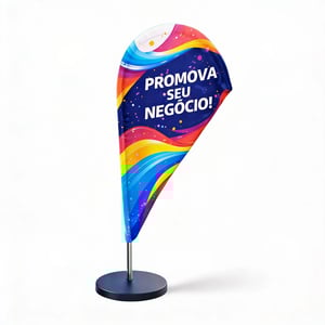 Mini Wind Banner Personalizado HASTES DE ALUMÍNIO GOTA 4X0 COR ULTRA-HD EPSON TECIDO DUPLA-FACE 100% POLIÉSTES SUPORTE REDONDO 