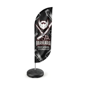 Wind Banner Promocional Personalizado PENA (M) TECIDO TECNOSPORT 100% SINTÉTICO 2.50M X  0.65M DUPLA-FACE | IMPRESSÃO ULTRA-HD EPSON ESTRUTURA DE ALUMÍNIO INTEIRIÇA COSTURA OVERLOQUE EXTERNO Base Titan Black Modelo Maleta com Alça