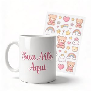 Caneca Personalizada CERÂMICA 83MM X 96MM 4 CORES + BRANCO + VERNIZ ULTRA HD ADESIVO DTF UV CAPACIDADE 325ML / COM OU SEM ESTAMPA FRETE GRÁTIS NAS COMPRAS ACIMA DE 100,00, CONSULTE AS REGIÕES.
