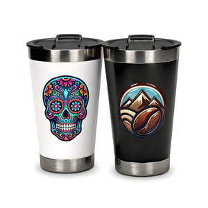 Copo Térmico Personalizado AÇO INOX 171MM x 91MM 4 CORES + BRANCO + VERNIZ ULTRA HD ADESIVO DTF UV 500 ML / COM OU SEM ESTAMPA FRETE GRÁTIS NAS COMPRAS ACIMA DE 100,00, CONSULTE AS REGIÕES.