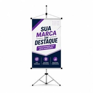 ECO BANNER C/ TRIPÉ COMPLETO ALUMÍNIO TRIPÉ C/ 2.20M 4x0 CORES ULTRA HD TECIDO ECO SINTÉTICO COMPLETO | AMBIENTE INTERNO FRETE GRÁTIS NAS COMPRAS ACIMA DE R$100,00