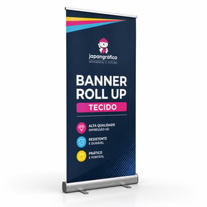 ROLL-UP COMPLETO TECIDO ALUMÍNIO | POLIESTIRENO 2.0M X 0.80M 4X0 COR ULTRA-HD EPSON TECIDO DTEX COMPLETO FRETE GRÁTIS NAS COMPRAS ACIMA DE 100,00, CONSULTE AS REGIÕES.