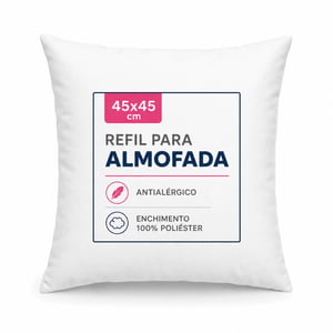 REFIL PARA ALMOFADA FIBRA VIRGEM DE SILICONE ANTIALÉRGICO 45CM X 45CM BRANCA TECIDO TACTEL ENCHIMENTO 500GR / SUPER MACIA FRETE GRÁTIS NAS COMPRAS ACIMA DE 100,00, CONSULTE AS REGIÕES.