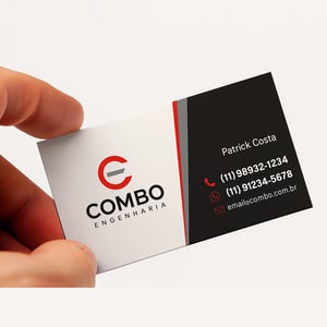 Cartão de Visita Couchê 300g 9x5cm  Verniz Total Frente  