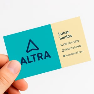 Cartão de Visita Papel Glossy 230g 9x5cm  Laminado Corte Reto 