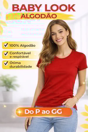 BABY LOOK  ALGODÃO PREMIUM 30.1
