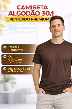 Camiseta Algodão Premium 30.1 Lisa (PP ao GG)