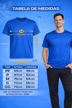 Camiseta Dry Fit com Elastano Lisa  PP ao GG