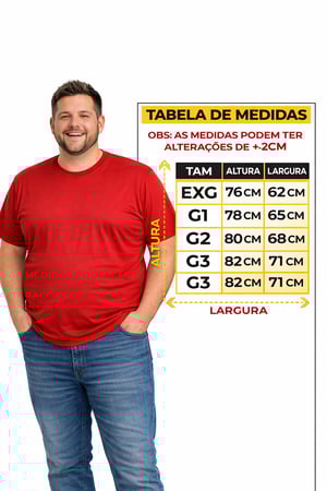 Camiseta Algodão Plus Size  Premium 30.1 Lisa (EXG a G3)