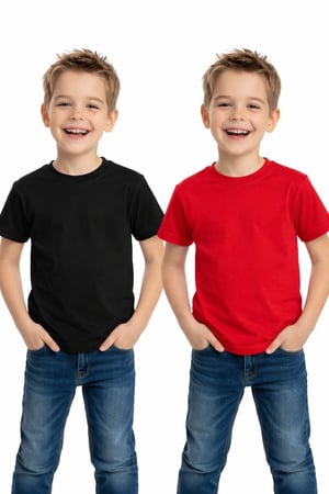 Camiseta Algodão Infantil  Premium 30.1 Lisa (2 ao 14) Malha de Algodão LISA Preta, Azul, Vermelha e Bege Penteado 30.1 Reforço Ombro a Ombro Gola reforçada e excelente durabilidade