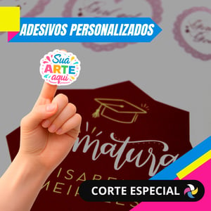 KIT ADESIVOS PERSONALIZADOS CORTE ESPECIAL Vinil Adesivo Brilho    Corte especial 