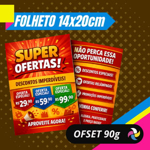FOLHETO 14X20cm OFSET 90g Ofset 90g 14x20cm    