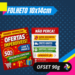 FOLHETO 10x14cm OFSET 90g Ofset 90g 10x14cm    
