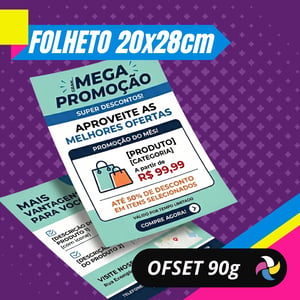 FOLHETO 20x28cm OFSET 90g Ofset 90g 20x28cm    