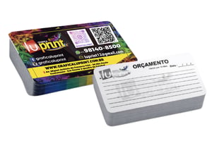 Cartão de Visita em Couchê 300g Fosco com Laminação Fosca e Verniz Localizado