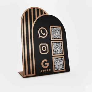 PLACA QRCODE 3 EM 1 - WHATSAPP/INSTAGRAM / AVAL. GOOGLE