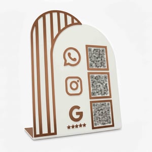 PLACA QRCODE 3 EM 1 - WHATSAPP/INSTAGRAM / AVAL. GOOGLE