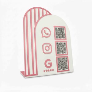 PLACA QRCODE 3 EM 1 - WHATSAPP/INSTAGRAM / AVAL. GOOGLE