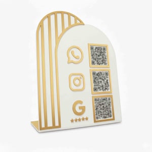 PLACA QRCODE 3 EM 1 - WHATSAPP/INSTAGRAM / AVAL. GOOGLE