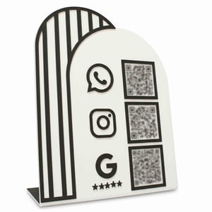 PLACA QRCODE 3 EM 1 - WHATSAPP/INSTAGRAM / AVAL. GOOGLE