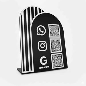 PLACA QRCODE 3 EM 1 - WHATSAPP/INSTAGRAM / AVAL. GOOGLE