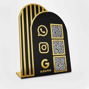 PLACA QRCODE 3 EM 1 - WHATSAPP/INSTAGRAM / AVAL. GOOGLE